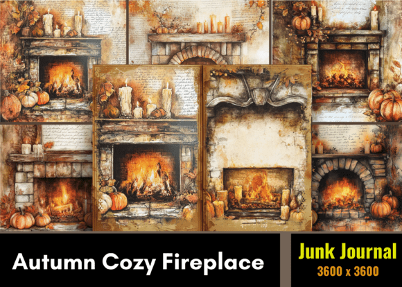 Autumn Cozy Fireplace Junk Journal: Crafting Rustic Warmth