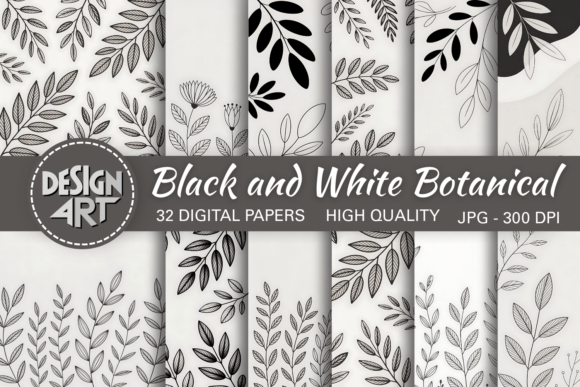 Black and White Botanical Background: A Designer's Toolkit