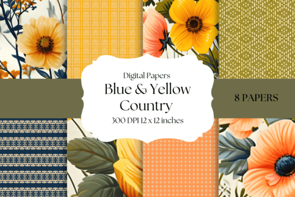 Blue and Yellow Country Style Papers: A Designer's Guide
