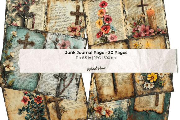 Christian Junk Journal Pages Vintage Scr: A Faith-Based Design Asset