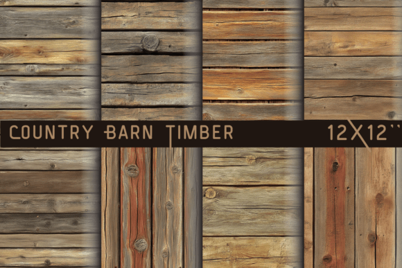 Country Barn Timber Printable Paper: Authentic Rustic Texture