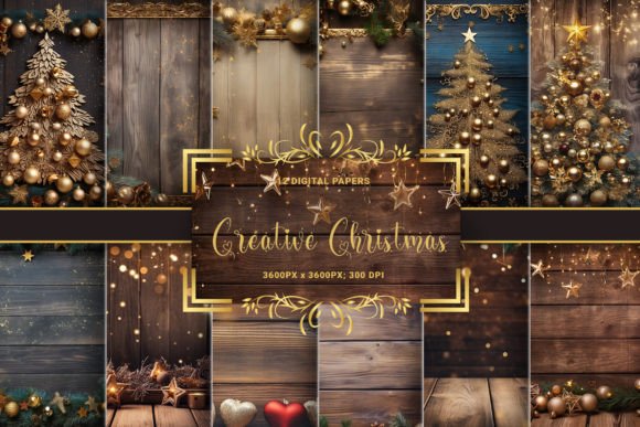 Elevate Your Holiday Projects with Creative Christmas 12 Digital Papers