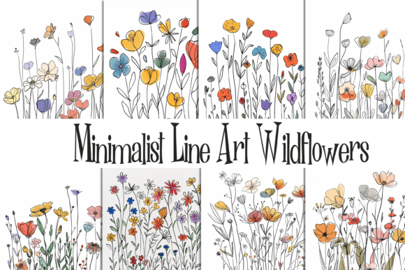 Elevate Your Projects with Hand Drawn Wildflowers Line Art