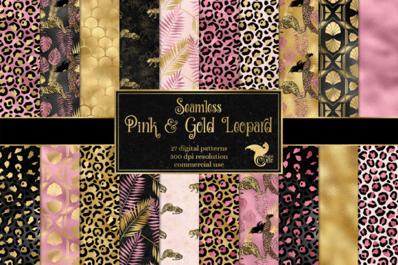 Elevate Your Projects with Pink and Gold Leopard Digital Paper