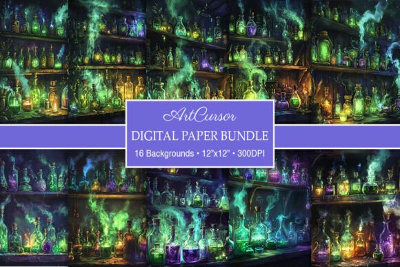 Enchant Your Designs with Magical Fantasy Witch Apothecary Papers