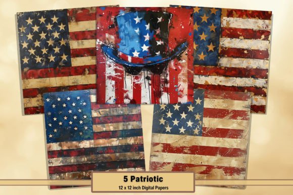 Grunge American Flag Patriotic Papers 3: A Designer's Toolkit for Authentic Americana
