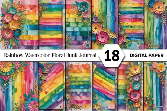 Infuse Projects with Rainbow Watercolor Floral Junk Journal