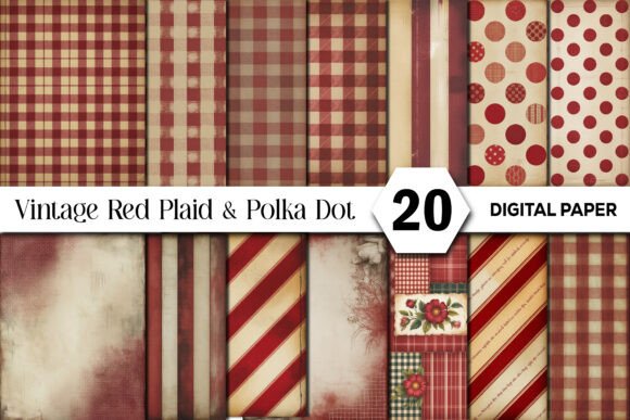 Red Plaid & Polka Dot Junk Journal Kit for Crafters