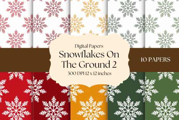 Snowflakes on the Ground Set 2: A Rustic Digital Paper Collection