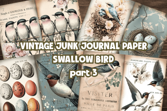 Timeless Craft: Vintage Junk Journal Paper Bird Nature